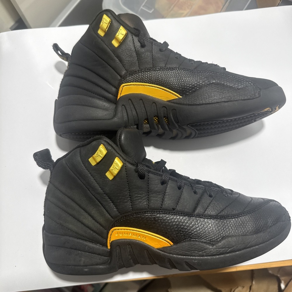 Air Jordan 12 Retro Black Taxi Youth Boys Sz 6.5 Men/youth